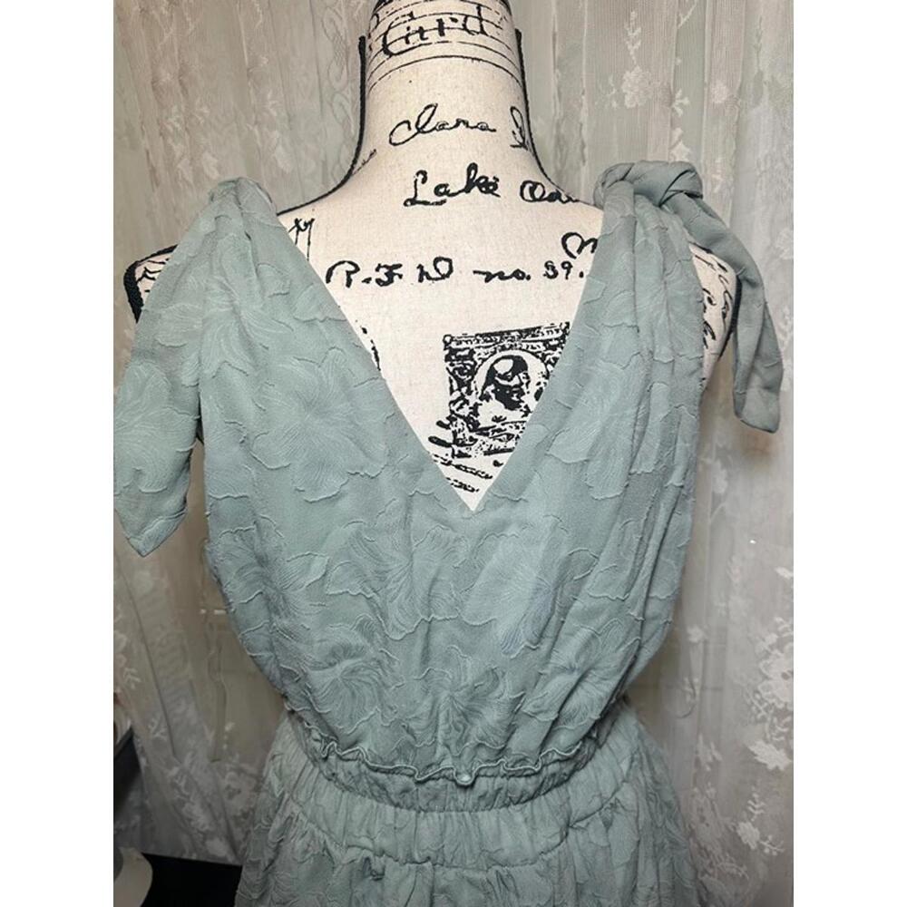 Speechless Green Floral Textured Tie Shoulder Dress XL NWT - Picture 2 of 3